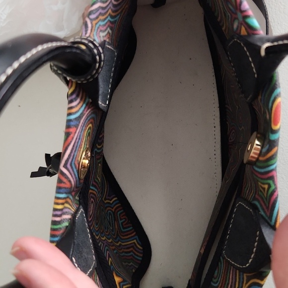 Dooney Bourke Purse vintage graffiti usa Faded and spots FLAWS y2k Vintage - Picture 7 of 17